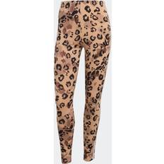 Multifärgade - Träningsplagg Strumpbyxor & Stay-ups adidas Natural Animal Print 3-Stripes High Rise Cotton Leggings