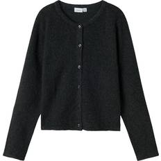 Genbrugsmaterialer Trøjer Børnetøj Name It Regular Fit Strikket Cardigan NKFSaluna - Mørkegrå