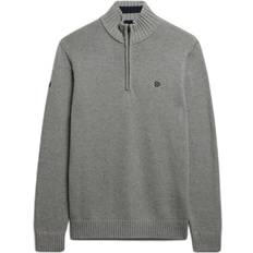 Superdry Men Jumpers Superdry Cotton Half Zip Knit Jumper