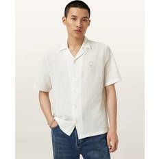 AllSaints Oxford Shirts AllSaints Admon Organic Cotton Loose Fit Revere Collar Shirt - Jetstream White