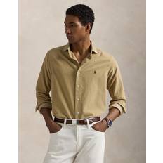 Polo Ralph Lauren Yellow Tops Polo Ralph Lauren Player Logo Corduroy Casual Shirt - Costal Beige
