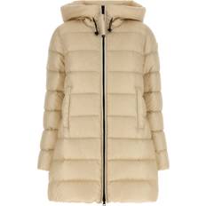Moncler Dam Jackor Moncler Beige Halvlång Pufferjacka Kappa Dam - Beige