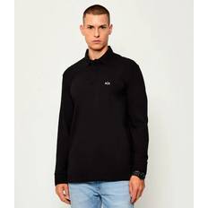 Armani Exchange Polo Shirts Armani Exchange Embroidered Longsleeved Polo Shirt - Black