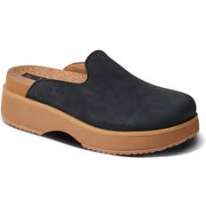 Reef Clogs Reef Vista Skye Platform Clog Black Leather