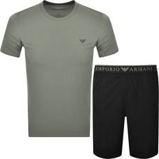 Grøn - Herre Pyjamasser Armani Emporio Pyjamas Kort - Grå/Sort