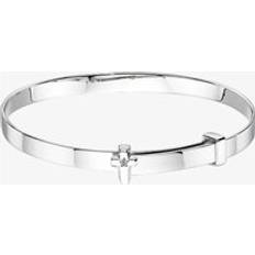 Honor Diamond Cross Bangle - Silver