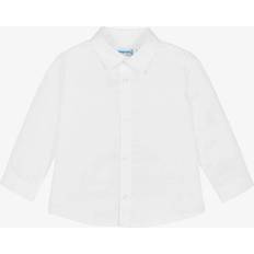 Baby Boys White Long-Sleeve Cotton Shirt