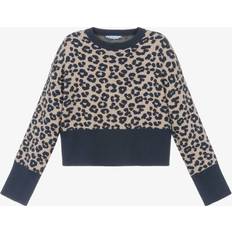 Viscose Knitted Sweaters Children's Clothing Mayoral Leopard Knit Jumper - Beige/Blue