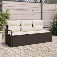 Polyrattan Loungesæt vidaXL Havesofa Sæt Med Pude Med Opbevaring 3 Pcs Brun Loungesæt, borde inkl. 1 sofaer