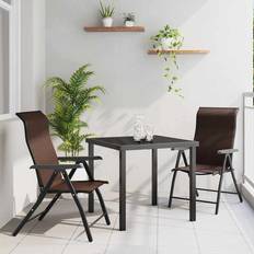 Synthetic Rattan Patio Dining Sets vidaXL 3 Piece Garden Brown Poly Rattan Patio Dining Set, Table incl. 2 Chairs