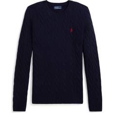 Polo Ralph Lauren Wool Jumpers Polo Ralph Lauren Round Neck Julianna Cable Knit Wool Rich Jumper - Blue
