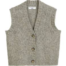 Damen Westen Marc O'Polo Denim Strickweste Graumeliert Cardigan Cropped - Stone Melange