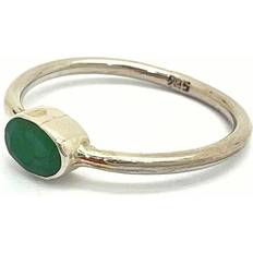 Bali Smaragd Silverring Med Liggande Sten -