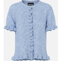 Trøjer Pieces Pclydia Frill Strik Cardigan - Lyseblå
