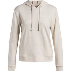 Beige - Fitness & Gym Jumpers Under Armour Rival Terry Women's Hoodie Oatmeal Light Heather - Brown