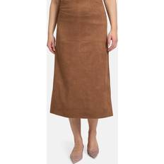 Betty Barclay Skirts Betty Barclay Faux Suede Midi Skirt - Brown