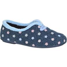 Natural - Women Slippers Sleepers Ladies Comfort Lined Padded Slippers - Navy