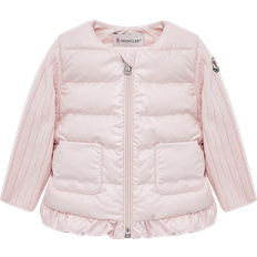 Moncler Cardigans Moncler Enfant Padded Cashmere Wool Zip-up Cardigan - Pink