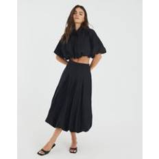 River Island Womens Black Zip Front Cropped Shirt
