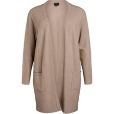 Zizzi Trøjer Zizzi Cardigan Casunny L S - Beige