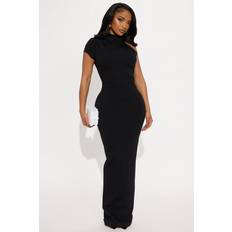 Fashion Nova Body Sculpting Ponte Maxi Dress - Black