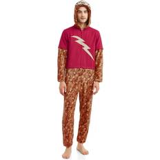 Brown - Men Sleepwear Briefly Stated Men's Lightning Slow Sloth One Piece Hooded Suit - Brown