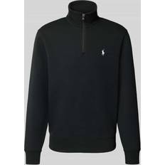 Polo ralph lauren quarter zip jumper Polo Ralph Lauren Double Knit Quarter Zip Sweatshirt - Black