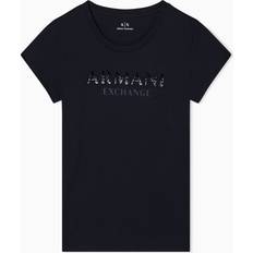 Armani Exchange Dam Överdelar Armani Exchange Tryckt Rund Hals T-shirt - Svart
