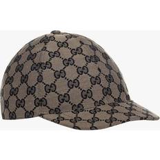 Motif Cotton Gg Logo Canvas Cap - Beige/Blue