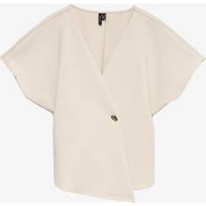 XS Bluser Vero Moda Top VmSonja Ss V-Neck Top Wvn Exp - Grå
