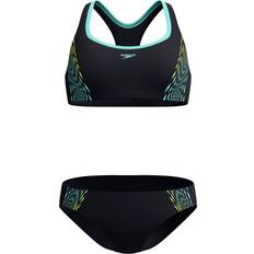 Turquoise Bikini Sets Speedo Placement Bikini - Black/Yellow