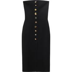 Mango Strapless Dress With Jewel Buttons - Black