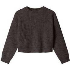 Name It Striktrøjer Name It Boxy Fit Striktrøje Nkfholly Kort Strik Noos - Mørkebrun