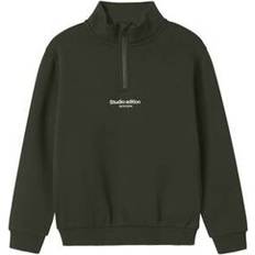 Lynlås Overdele Name It Rosin Nkmbrody Ls Nreg Sweat Zip - Mørkegrøn/Hvid