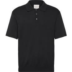 Calvin Klein Ensfarvet Polotrøjer Calvin Klein Ss Supima Cotton Polo T-shirt - Black
