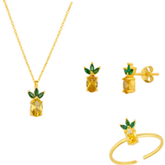 Smyckesset Spero London Sterling Silver Necklace Ring Earring Set