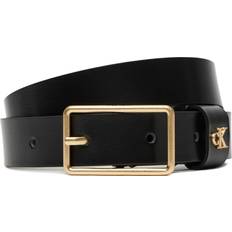Calvin Klein Women Belts Calvin Klein Square Buckle With Ck Logo 25MM - Black