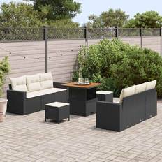 Metal Modulsofaer Havemøbler vidaXL 9-Delt Have Sofa Sæt Med Puder 9 Pcs Modulsofa