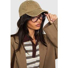 Caps boohoo Acid Wash Cap - Beige