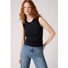 Levi's Dame Toppe Levi's Top Crystal Ruched Top Anthracite Night - Sort