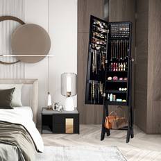 Costway Full Length Mirror Freestanding Jewellery Organiser LED