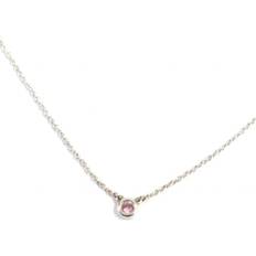 Safirer Halsband Tiffany & Co. Pre-owned Dam Förägd Rosa Ädelsten Bezel Hänge Halsband
