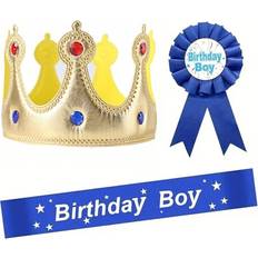 Shein 3pcs Kids Birthday Party Badges Set