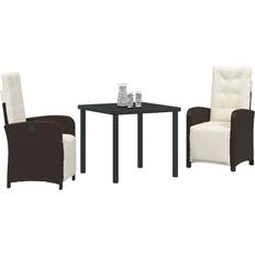 Dyna Matgrupper vidaXL Trädgårdsmöbelset 3 pcs Brun Konstrotting Matgrupp, 1 Bord inkl. 2 Stolar
