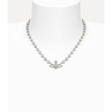 Vivienne Westwood Dam Halsband Vivienne Westwood Mini Bas Relief Choker Silver Cubic Zirconia - Women