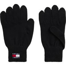 Ekologiska - Svarta Handskar & Vantar Tommy Hilfiger Heritage Rib-Knit Cuff Gloves - Black