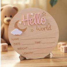 Milestone Cards on sale Shein Newborn Photography Props Hello World Baby Birth Sign