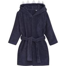 9-12M Dressing Gowns Children's Clothing Pippi Dark Blue Cotton Towelling Shark Bathrobe