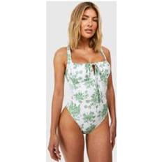 Green - Sportswear Garment Swimsuits boohoo Floral Ruched Detail Swimsuit - Green