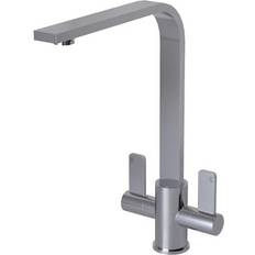Liquida Eb402ch Flat Style Dual Lever Chrome Kitchen Mixer Tap